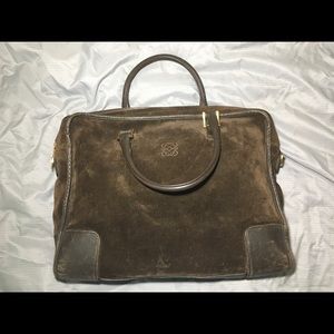 Suede Loewe Bag w/ Removable Shoulder Strap